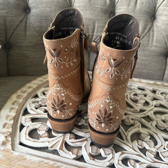 Lane Embroidered Side Zip Western Cowboy Boots Women’s 6.5 - Picture 4 of 9